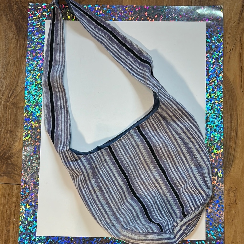 Casual Blue and Gray Hobo Shoulder Bag